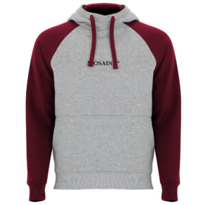 MOSAINC® Raglan Hoodie Grey & Burgundy